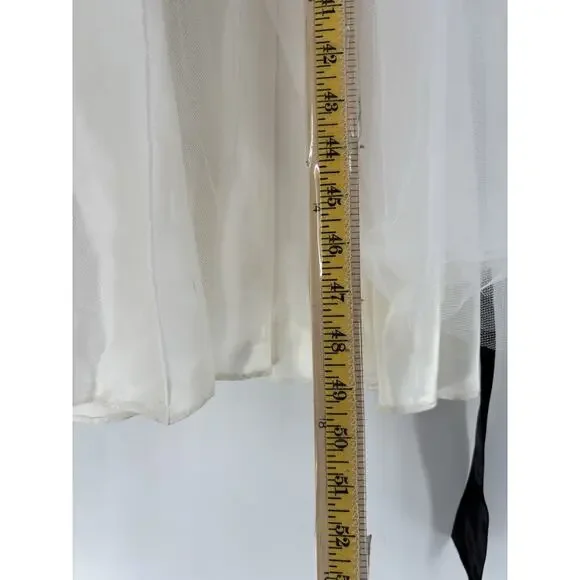Vintage Jolie Madame Strapless Dress Womens 7/8 Black White Tulle Asymmetrical - Picture 16 of 16
